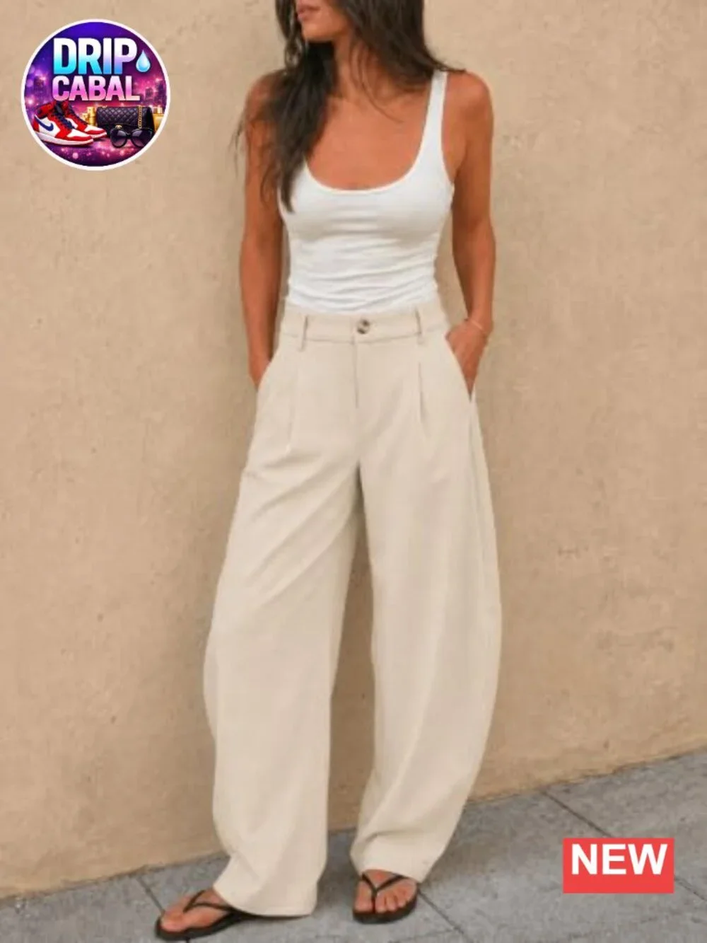 Womens Barrel Dress Pants High Waisted Wide Leg Work Trousers Palazzo Business